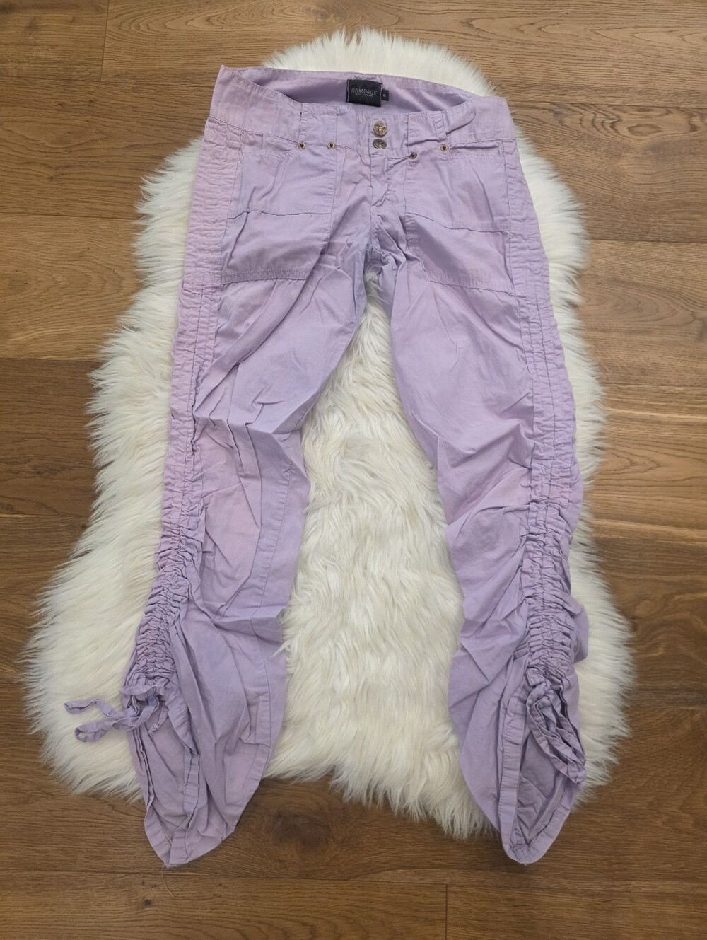 Vintage Lilac Ruched Cargo Pants *Flaws*